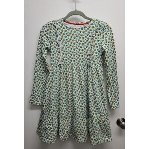Mini Boden 11-12Y Frilled Tiered Jersey‎ Dress Flowers Multicolor Long Sleeve